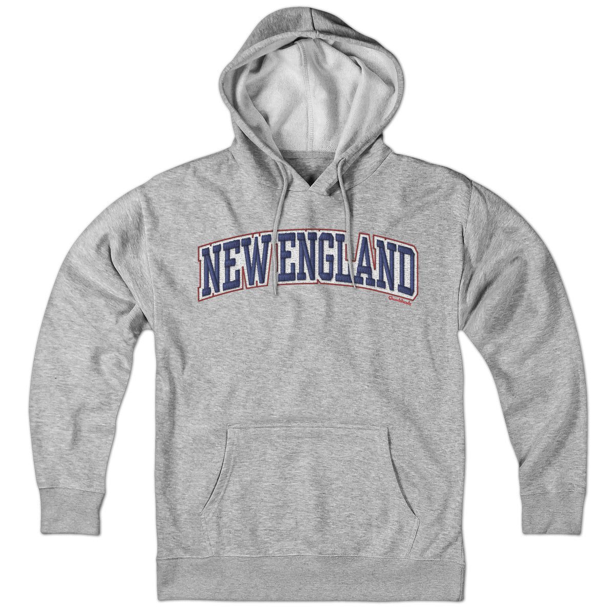 New England Arch Faux Embroidery Hoodie