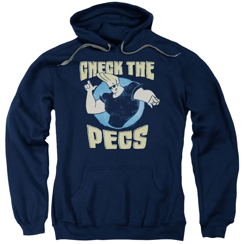 Johnny Bravo Check The Pects Pullover Hoodie