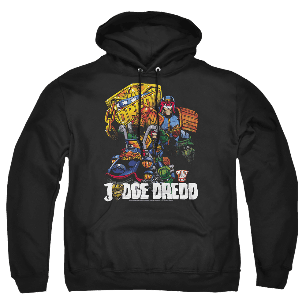 Judge Dredd Bike And Badge Pullover Hoodie