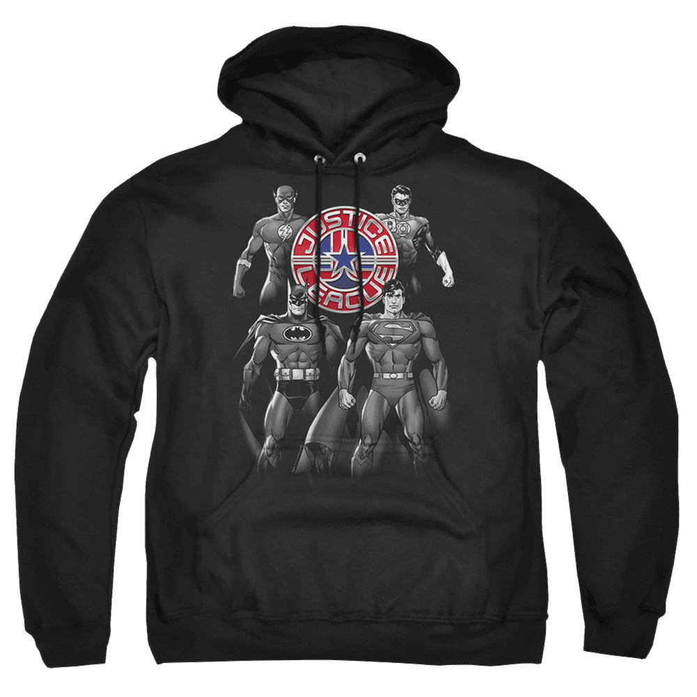 Justice League Shades Of Gray Pullover Hoodie