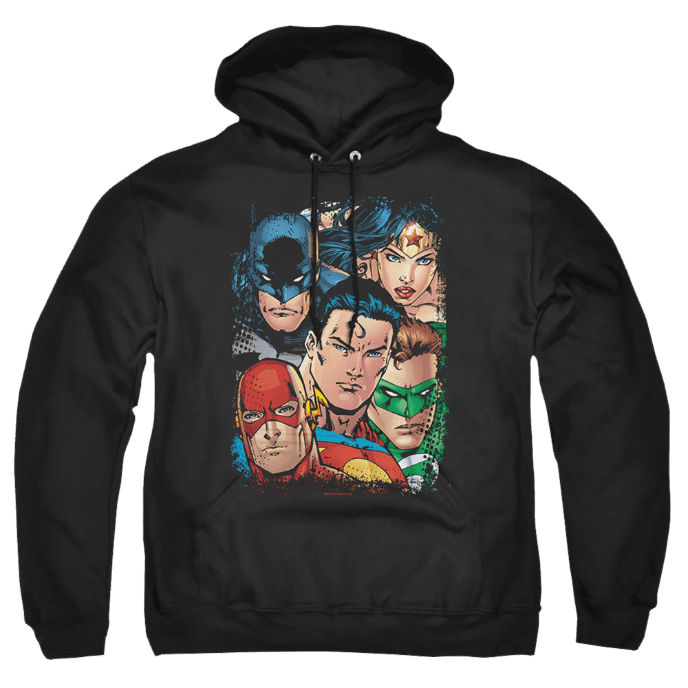 Justice League Up Close And Personal Pullover Hoodie