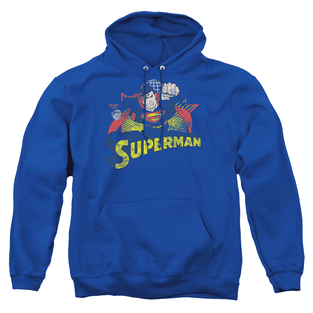 Justice League Superman Rough Distress Pullover Hoodie