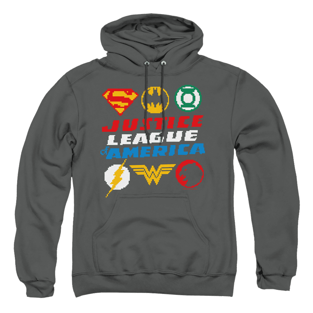 Justice League Pixel Logos Pullover Hoodie