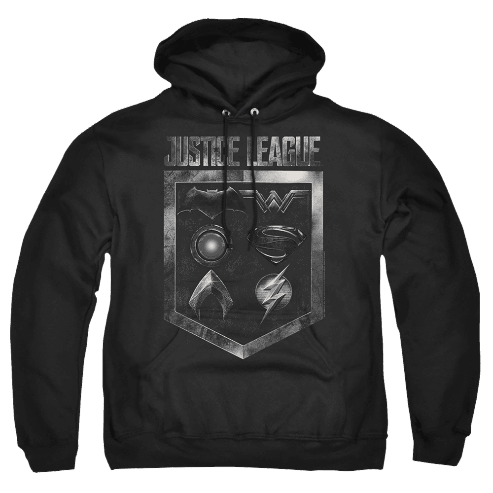 Justice League Shield Of Emblems Pullover Hoodie