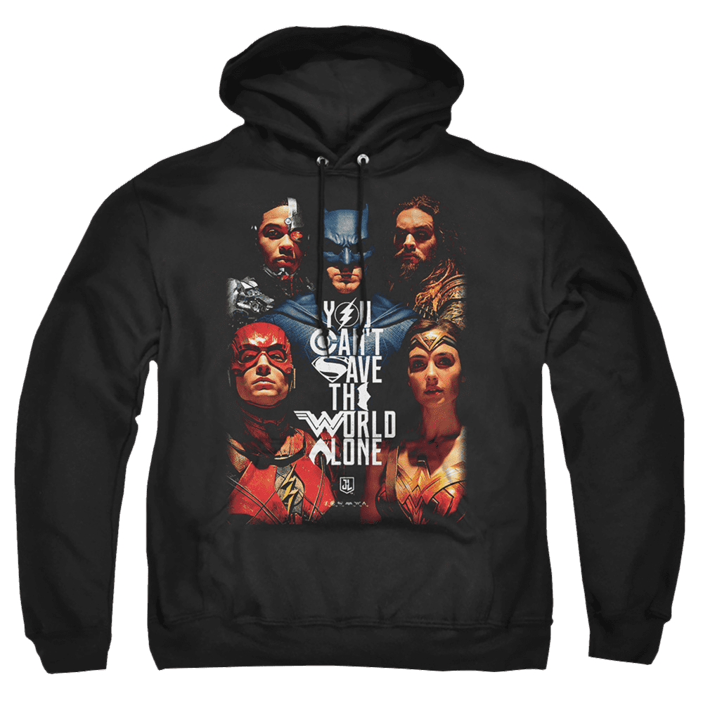 Justice League Save The World Poster Pullover Hoodie