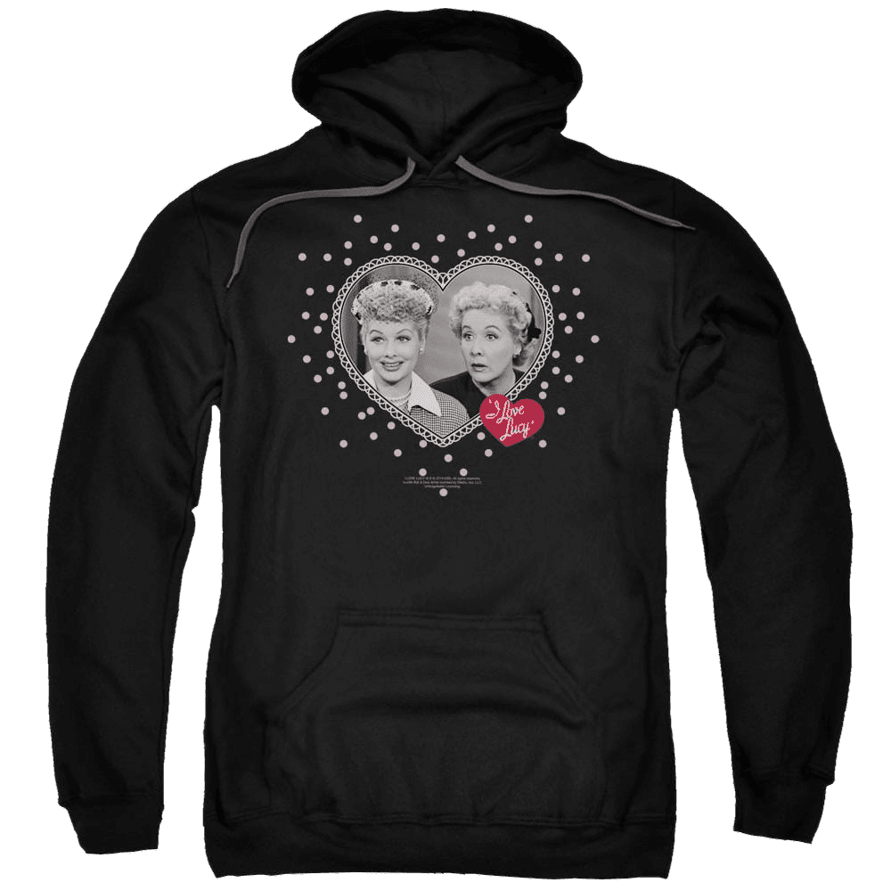 I Love Lucy Hearts And Dots Pullover Hoodie