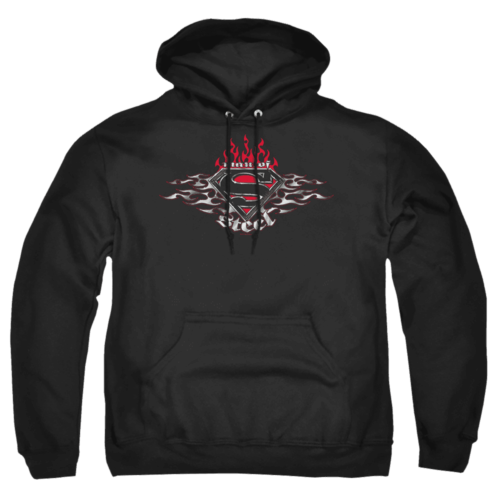 Superman Steel Flames Shield – Pullover Hoodie