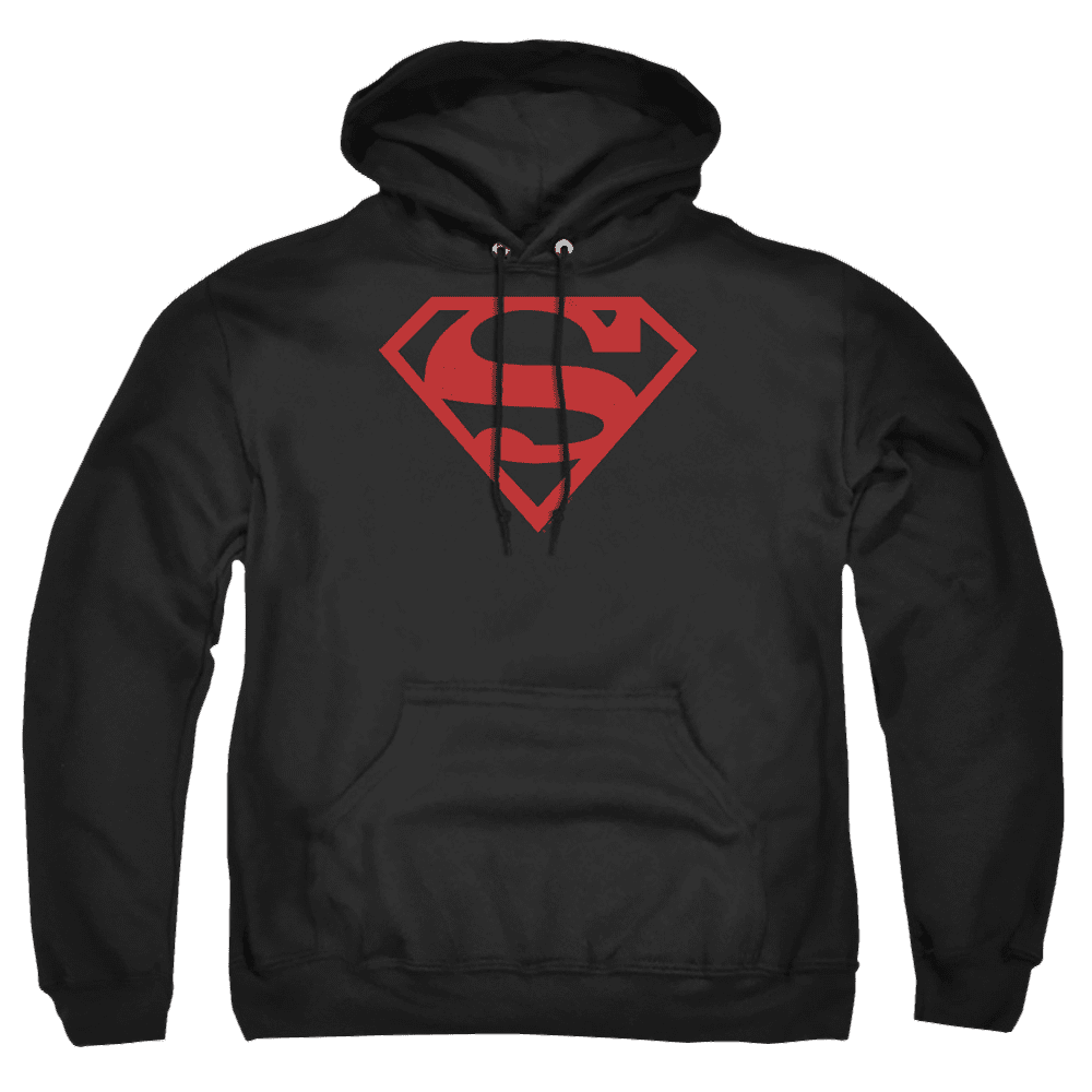 Superman Red On Black Shield – Pullover Hoodie