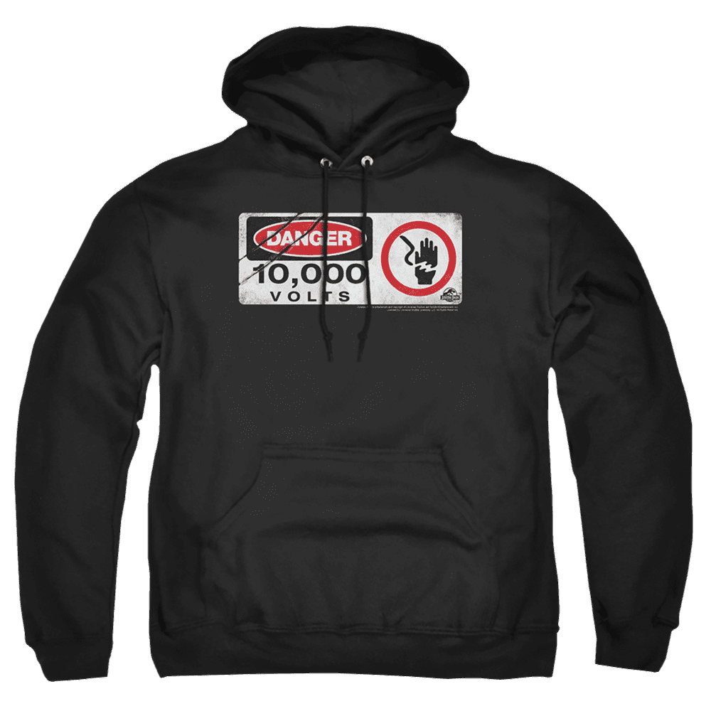 Jurassic Park Electric Fence Sign Pullover Hoodie