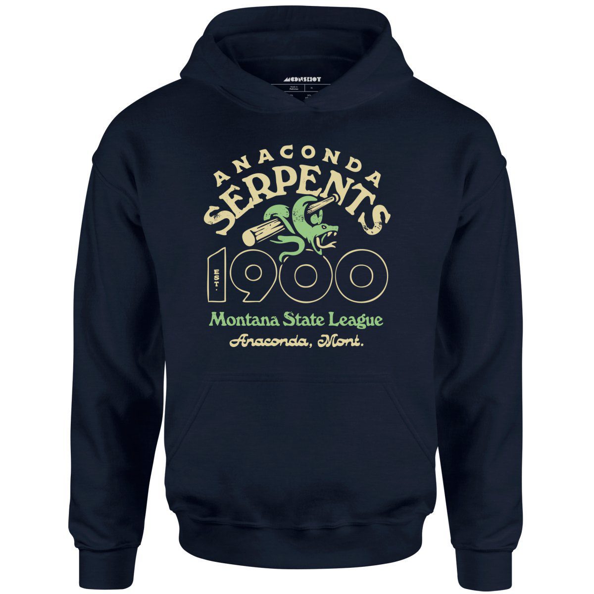 Anaconda Serpents – Montana – Vintage Defunct Baseball Teams – Unisex Hoodie