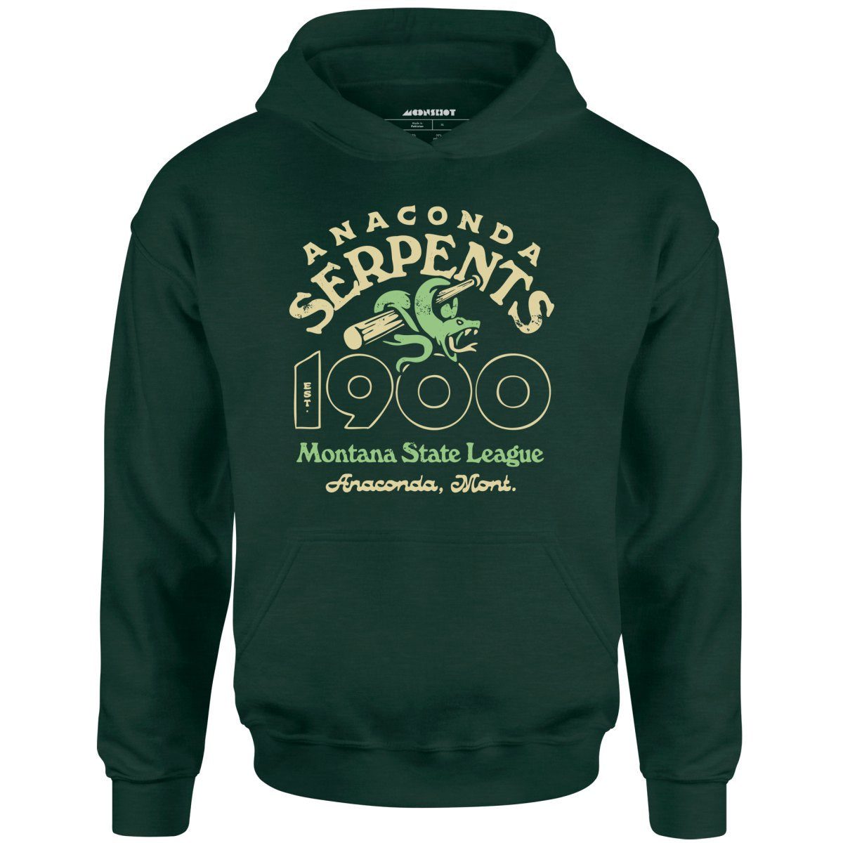 Anaconda Serpents – Montana – Vintage Defunct Baseball Teams – Unisex Hoodie