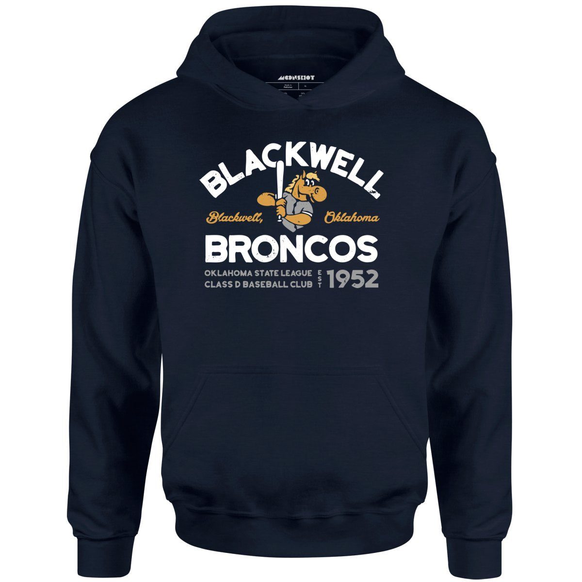 Blackwell Broncos – Oklahoma – Vintage Defunct Baseball Teams – Unisex Hoodie