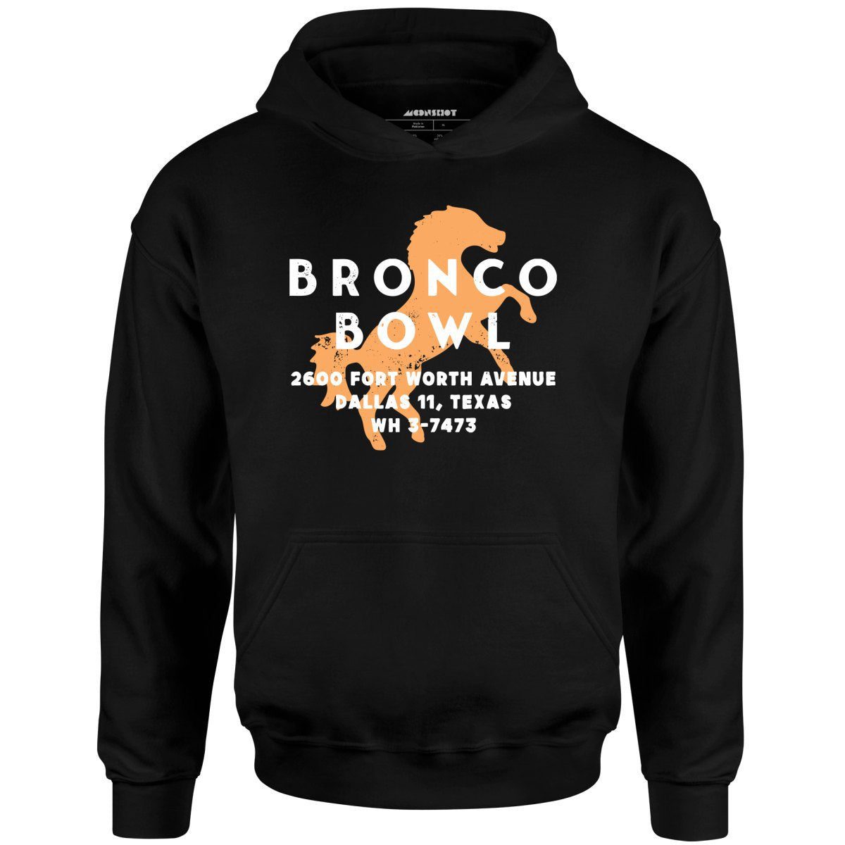 Bronco Bowl – Dallas, Tx – Vintage Bowling Alley – Unisex Hoodie