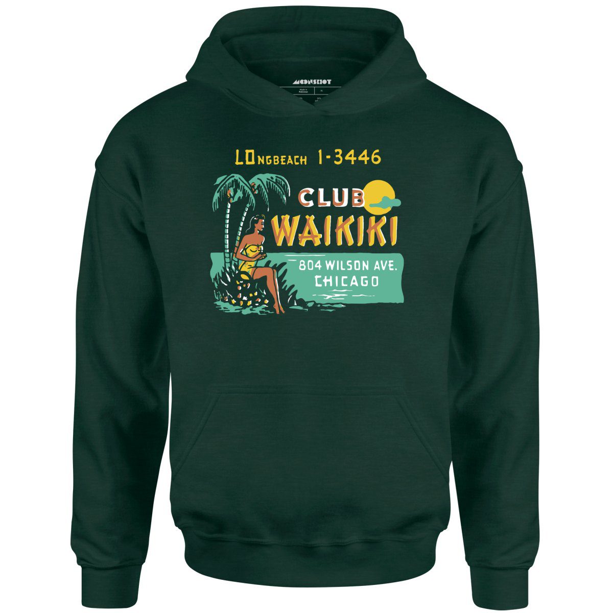 Club Waikiki V2 – Chicago, Il – Vintage Tiki Bar – Unisex Hoodie