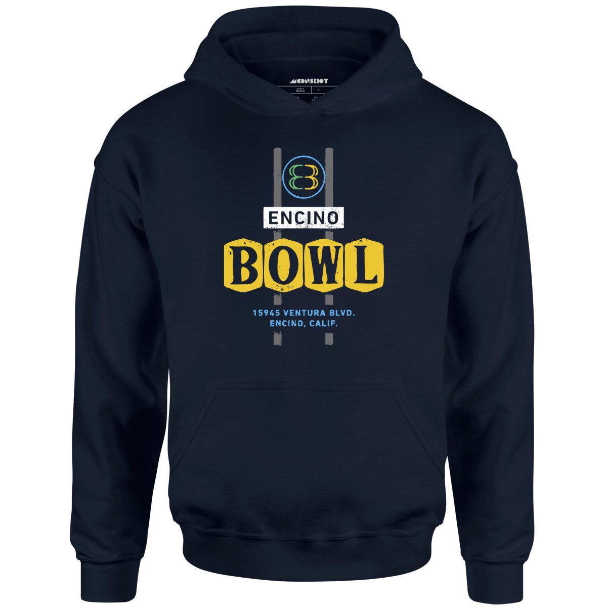 Encino Bowl – Encino, Ca – Vintage Bowling Alley – Unisex Hoodie