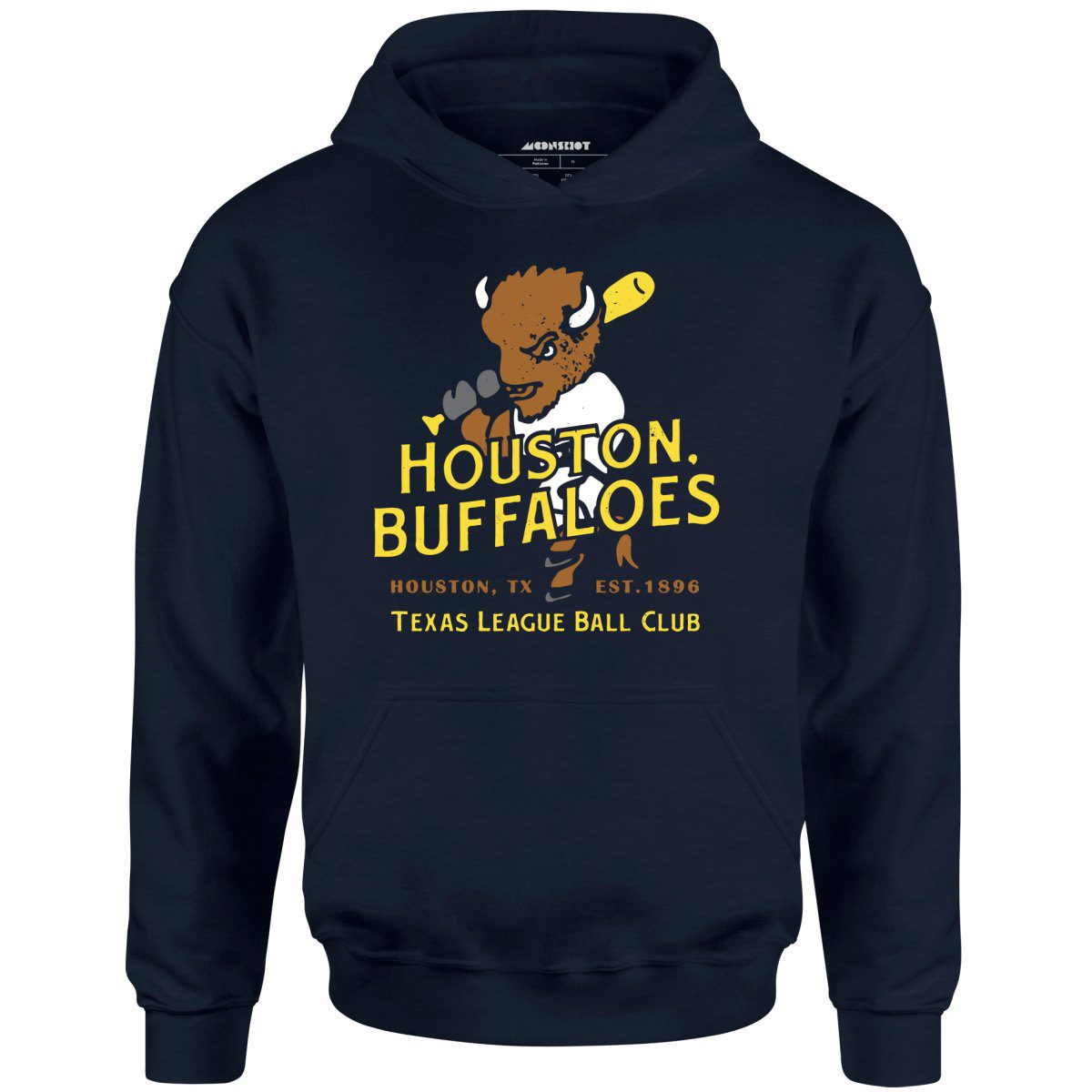 Houston Buffaloes – Texas – Vintage Defunct Baseball Teams – Unisex Hoodie