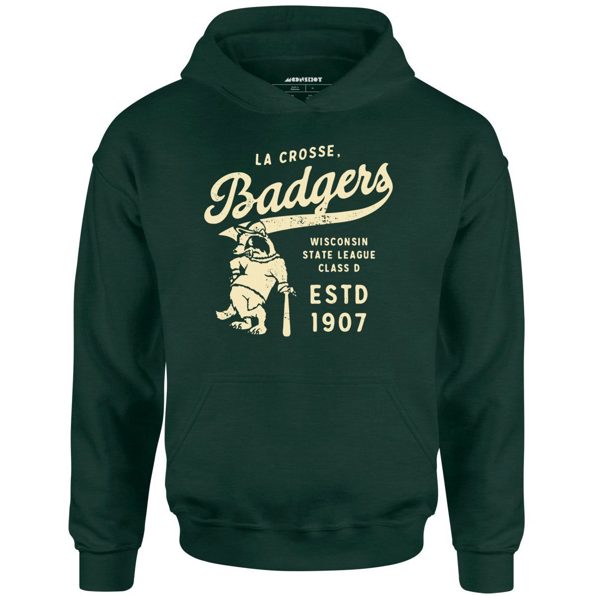 La Crosse Badgers – Wisconsin – Vintage Defunct Baseball Teams – Unisex Hoodie