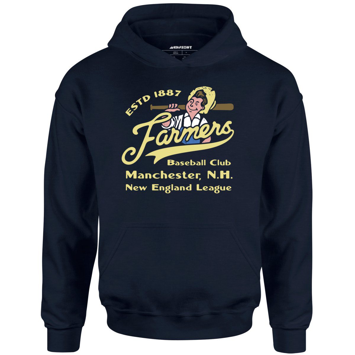 Manchester Farmers – New Hampshire – Vintage Defunct Baseball Teams – Unisex Hoodie