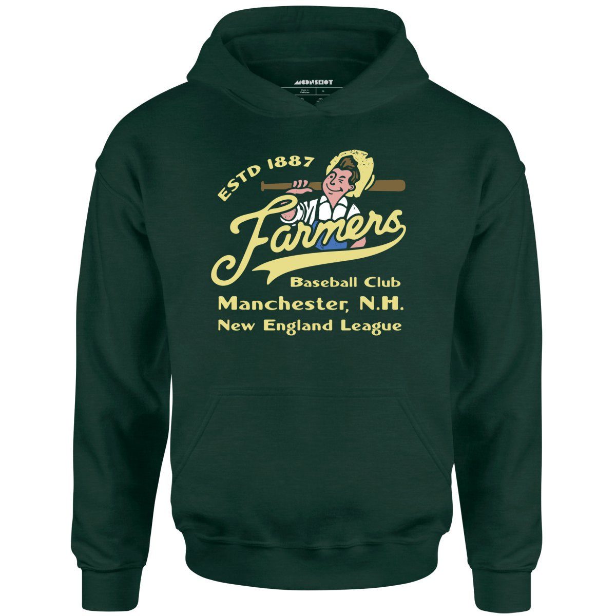 Manchester Farmers – New Hampshire – Vintage Defunct Baseball Teams – Unisex Hoodie