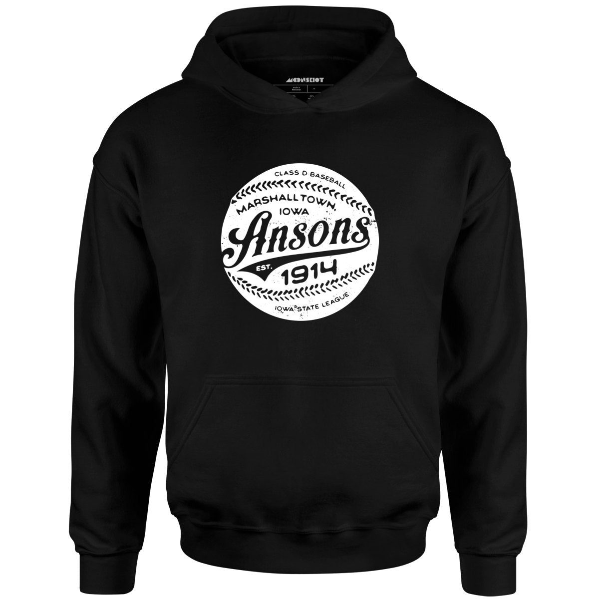 Marshalltown Ansons – Iowa – Vintage Defunct Baseball Teams – Unisex Hoodie