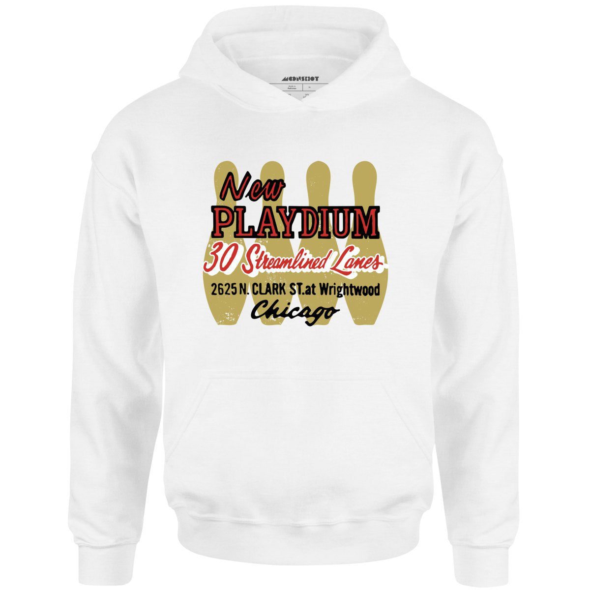 New Playdium – Chicago, Il – Vintage Bowling Alley – Unisex Hoodie