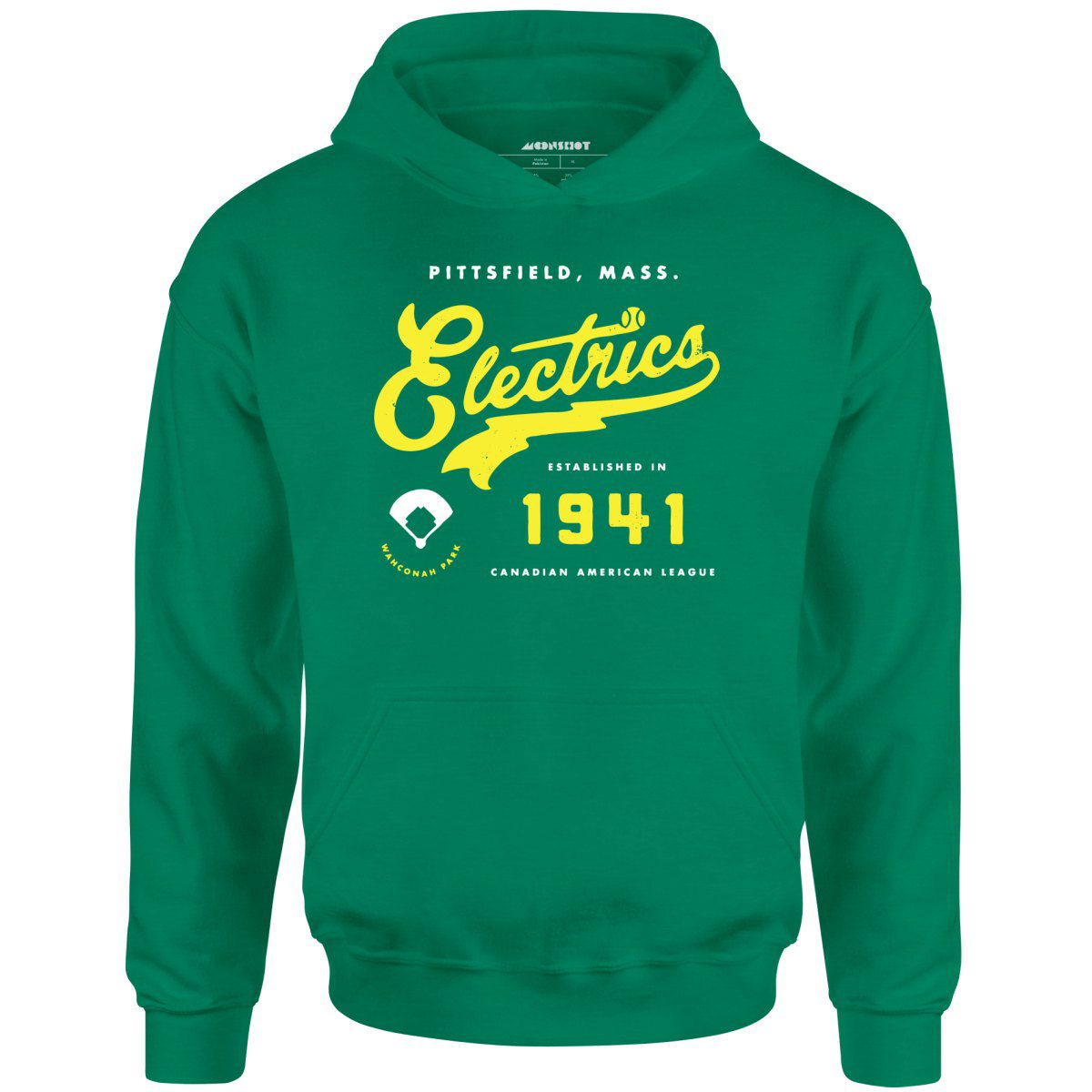 Pittsfield Electrics – Massachusetts – Vintage Defunct Baseball Teams – Unisex Hoodie