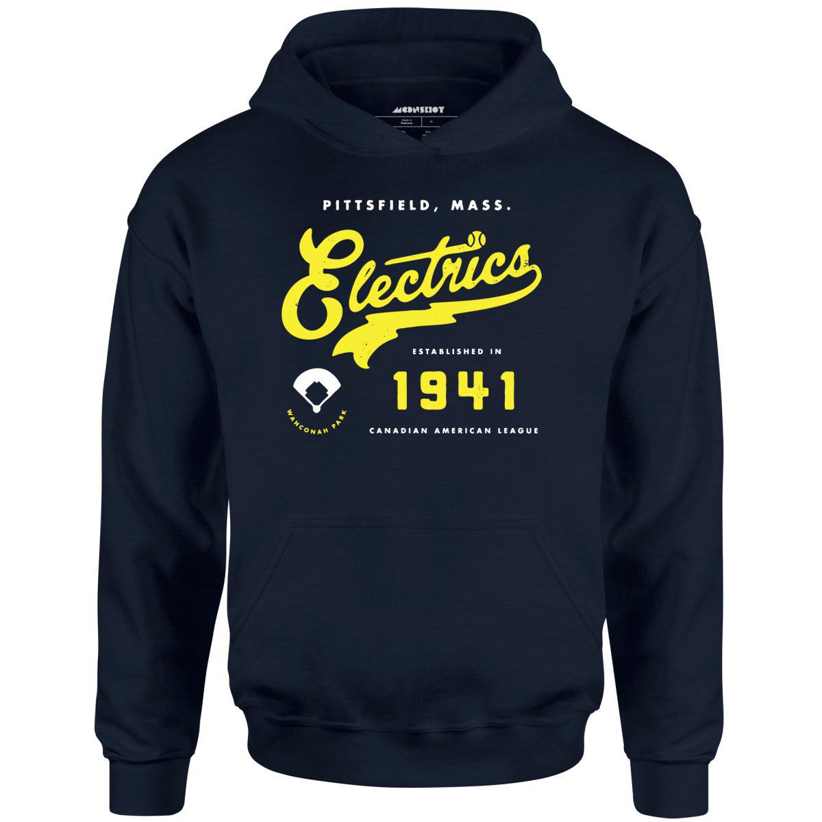 Pittsfield Electrics – Massachusetts – Vintage Defunct Baseball Teams – Unisex Hoodie