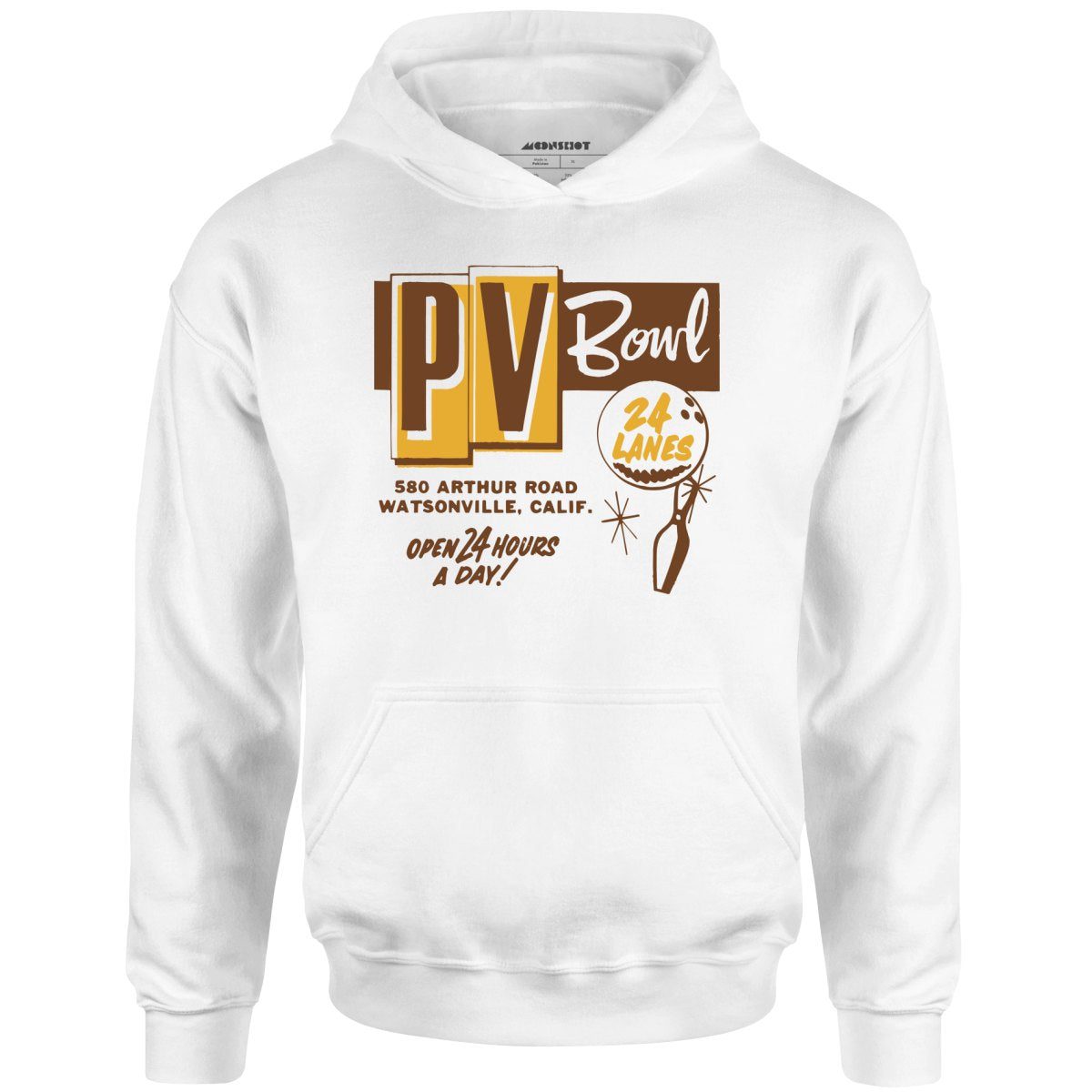 Pv Bowl – Watsonville, Ca – Vintage Bowling Alley – Unisex Hoodie