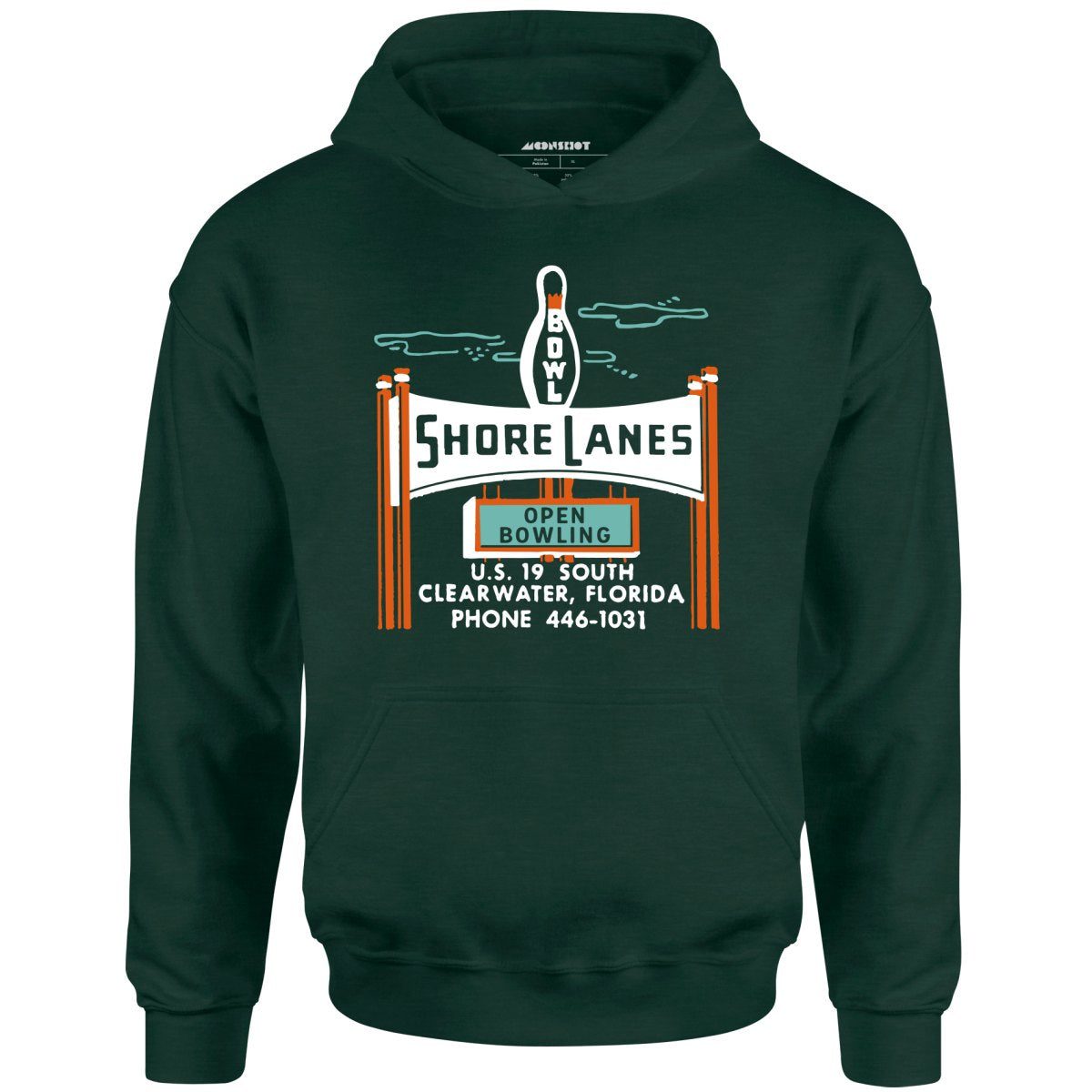 Shore Lanes – Clearwater, Fl – Vintage Bowling Alley – Unisex Hoodie