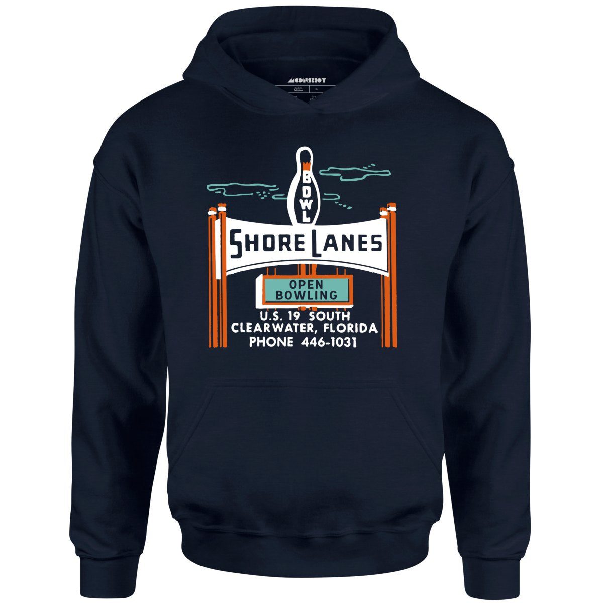 Shore Lanes – Clearwater, Fl – Vintage Bowling Alley – Unisex Hoodie