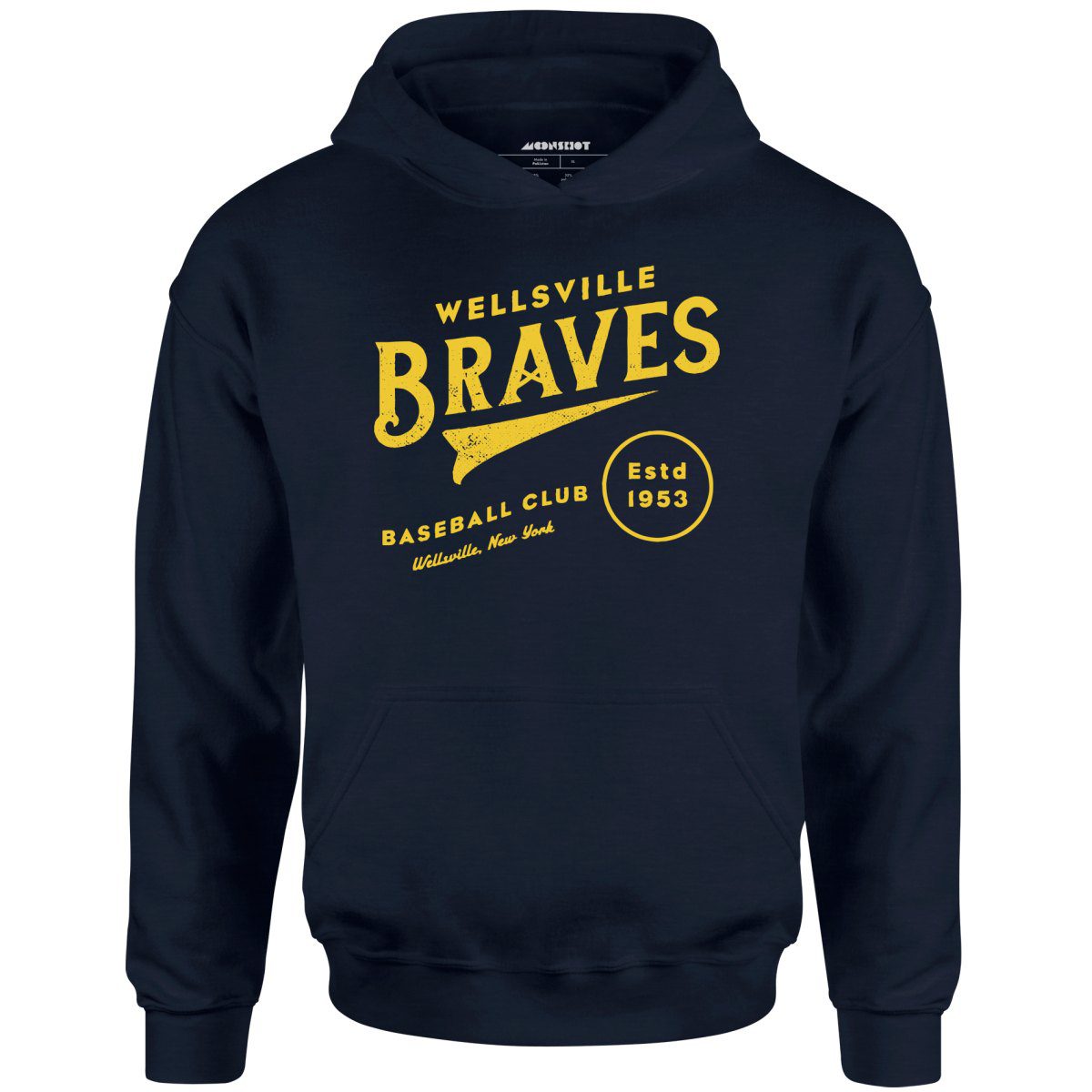 Wellsville Braves – New York – Vintage Defunct Baseball Teams – Unisex Hoodie