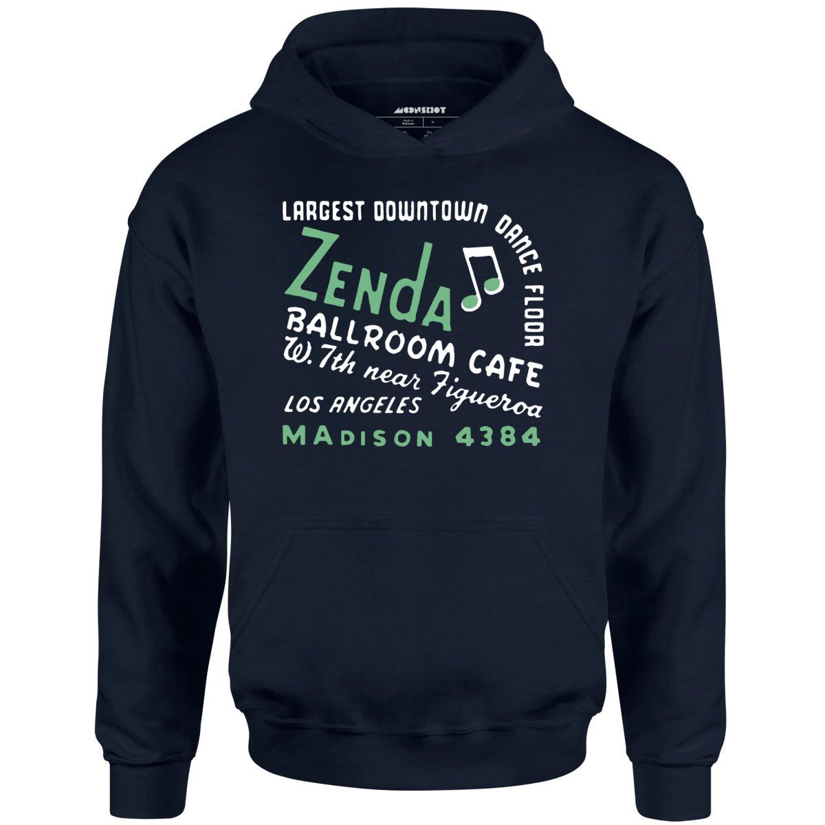 Zenda Ballroom Cafe – Los Angeles, Ca – Vintage Nightclub – Unisex Hoodie